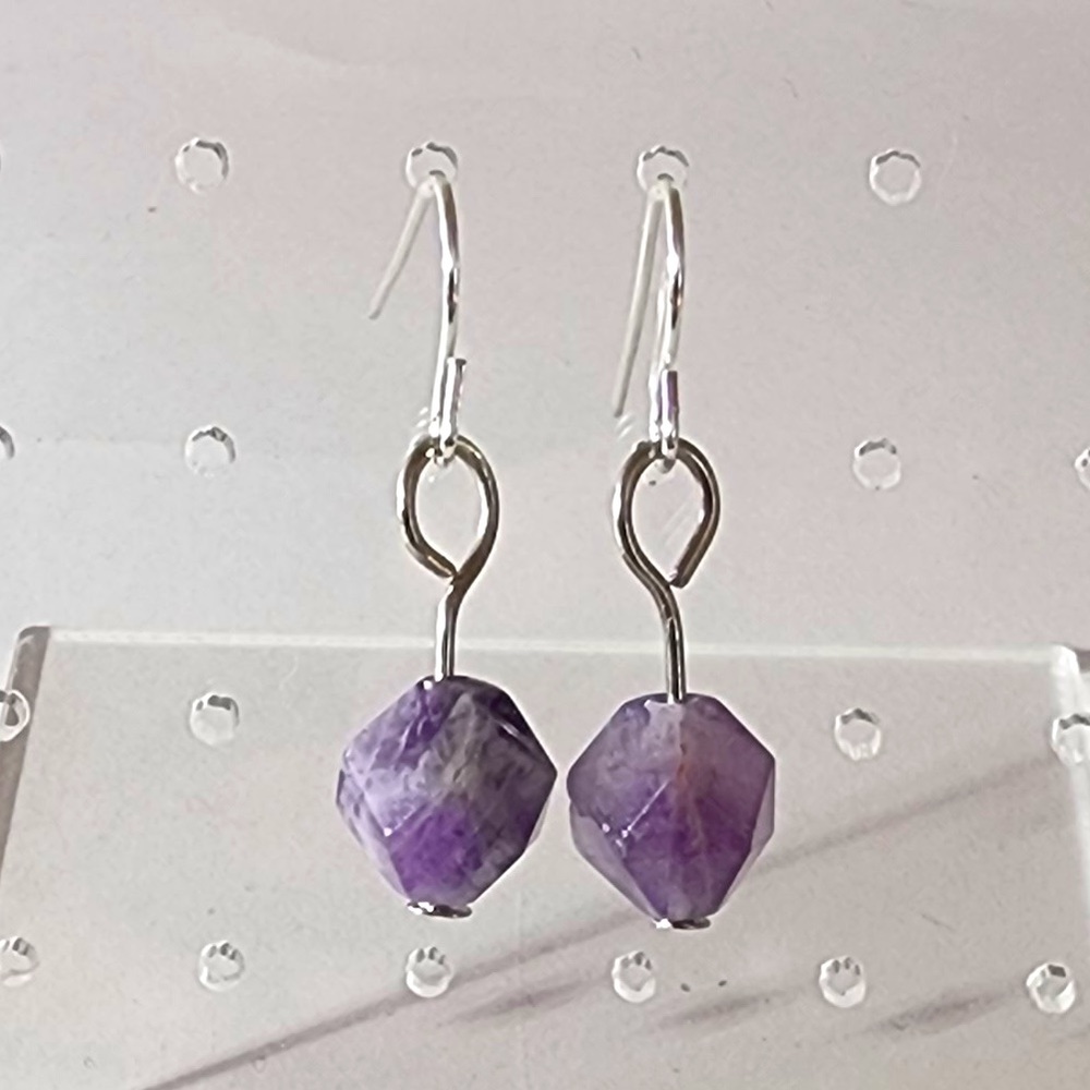 Amethyst and Silver Earrings